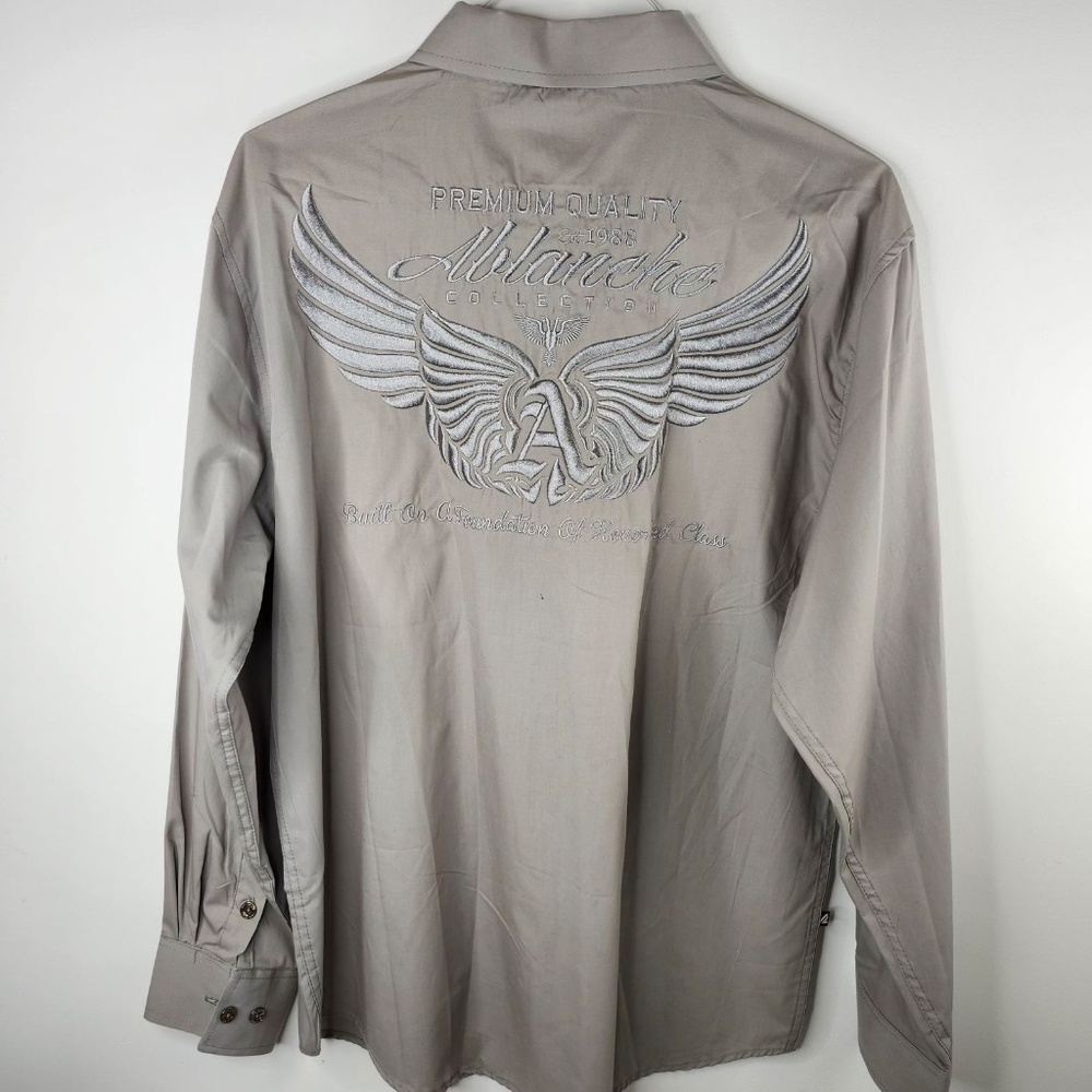 Ablanche New York Collection Large Grey Button Shirt Premium Quality